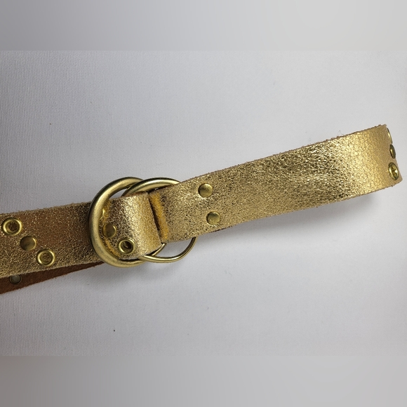 Genuine Leather Gold Belt - Picture 7 of 8
